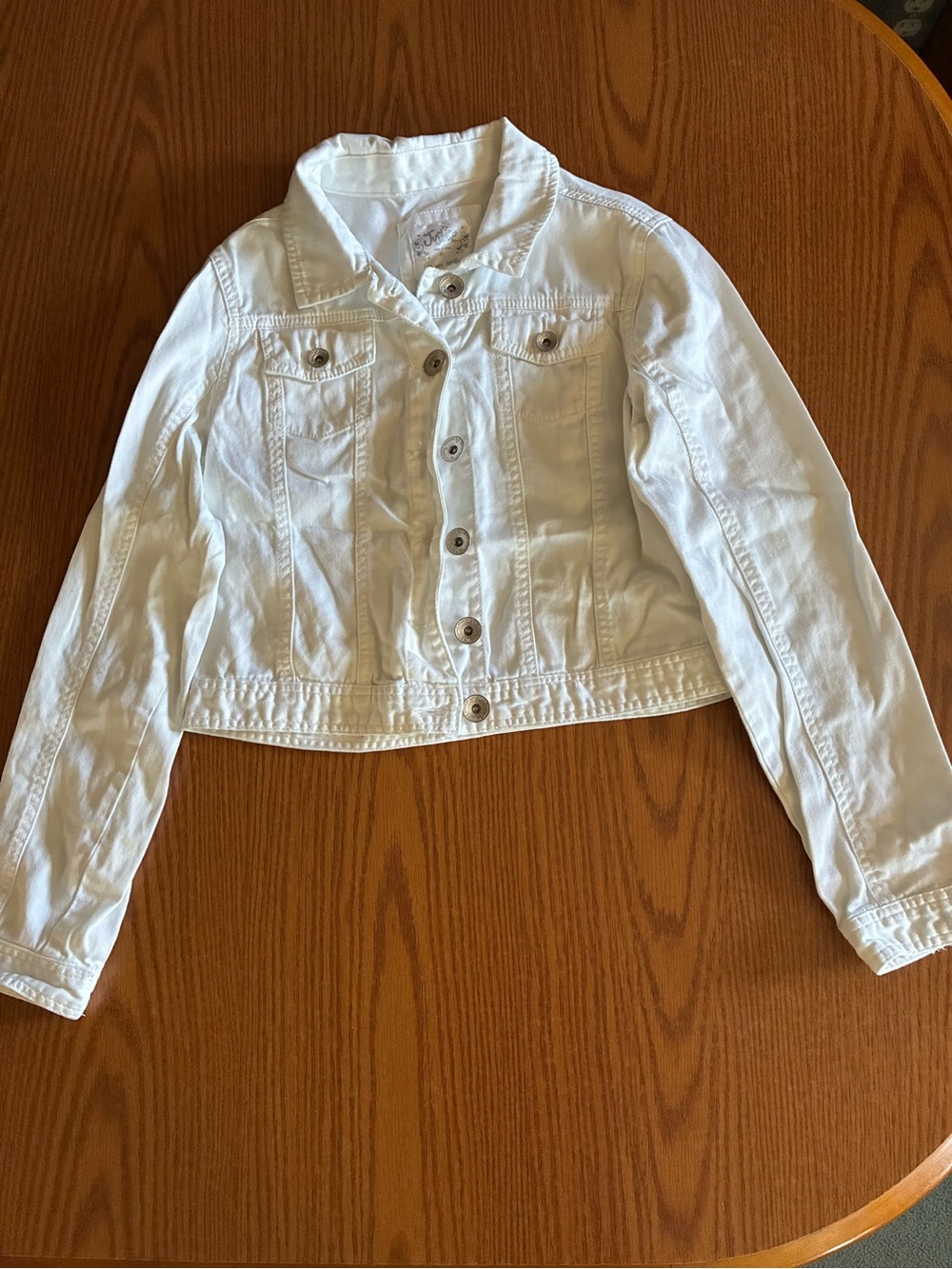 Justice White Cropped Denim Jacket for Girls